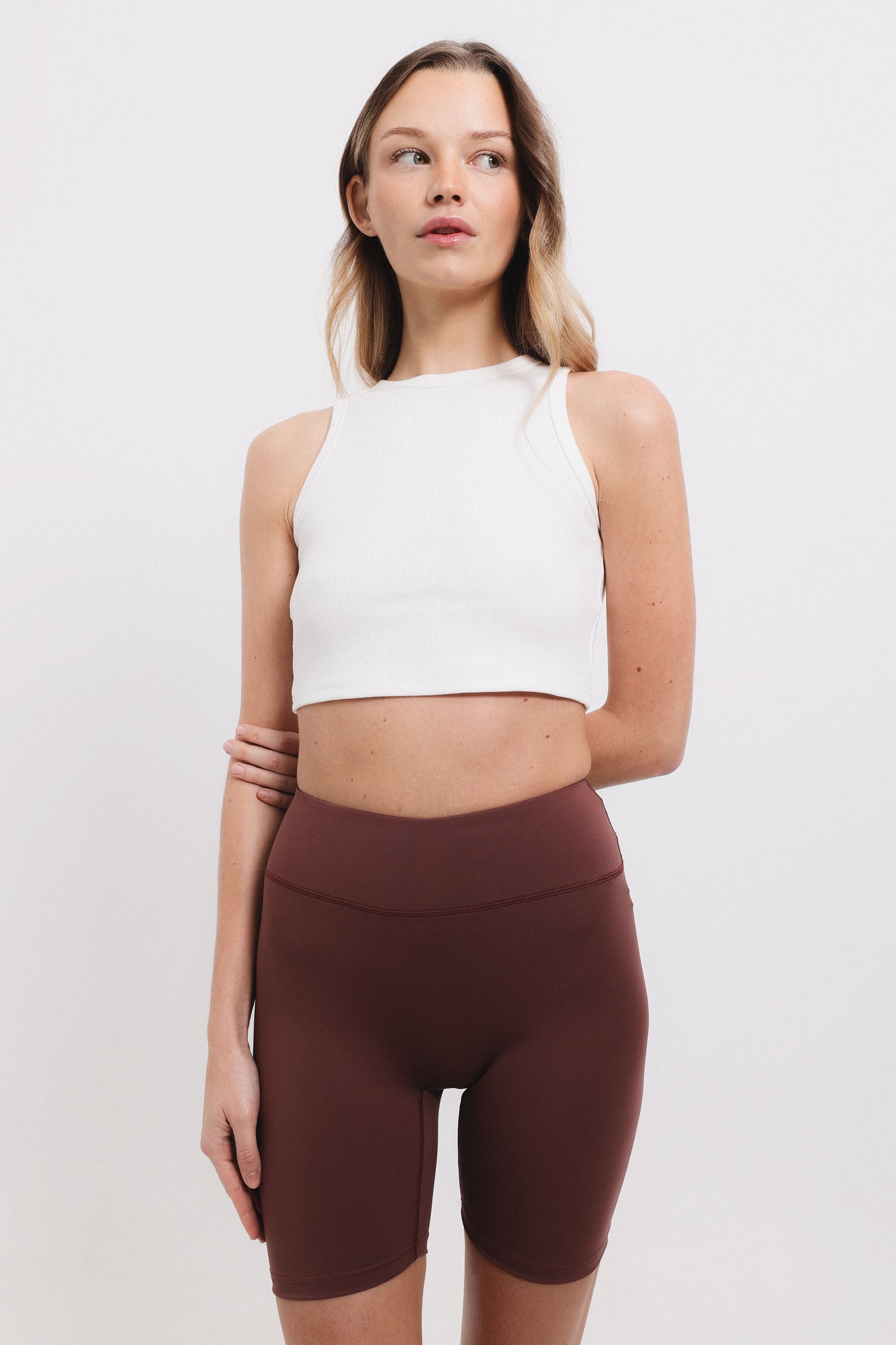 Biały top bawełniany ligas