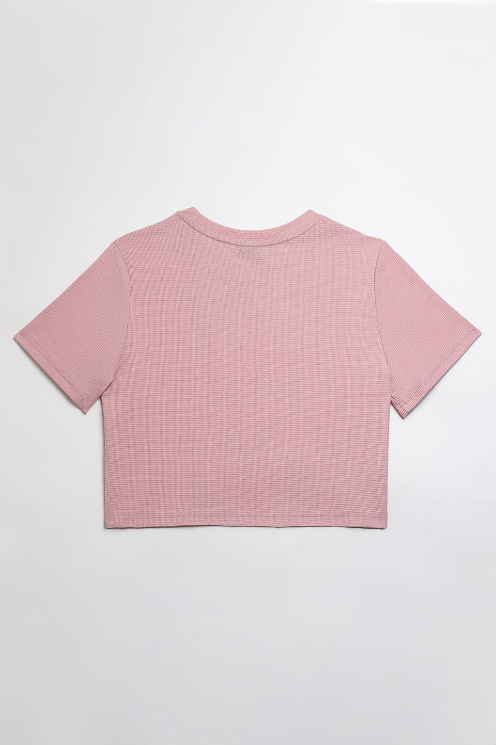 Krótki t-shirt damski lila soft pink