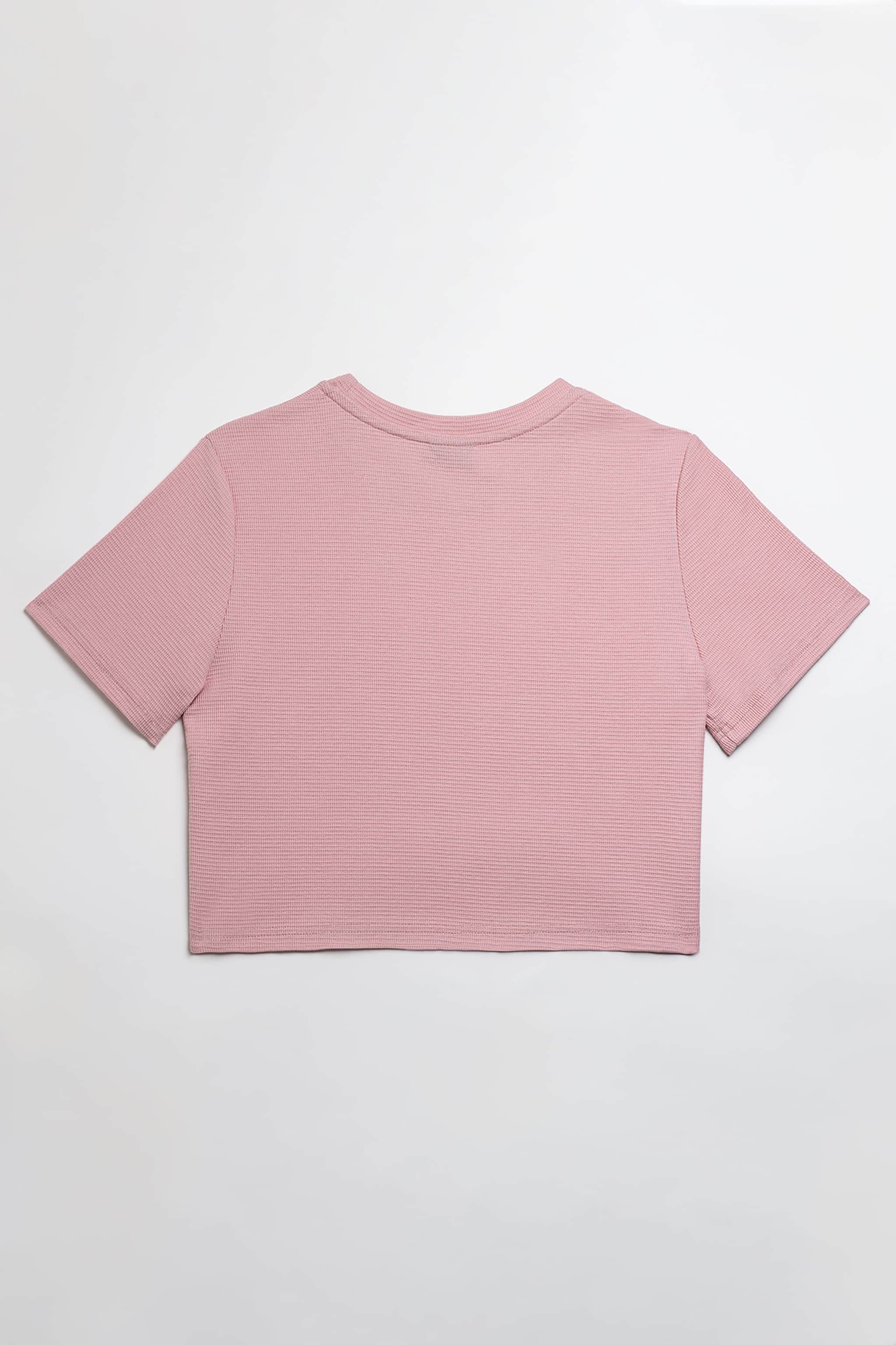 Krótki t-shirt damski lila soft pink